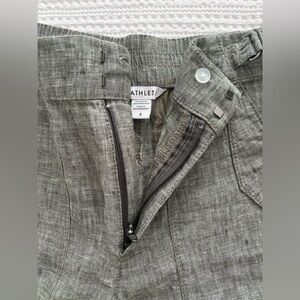 Athleta Voyager Linen Pant in Olive